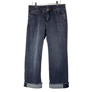 MAC Rich Clea Jeans Wide Straight Leg Crop Cuffed in Dark Gray Size 38 (US 8)